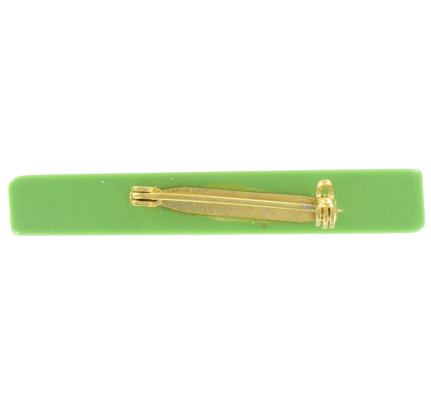 Vintage Lucite Green Ladies Scarf Tie Bar Pin Brooch Diagonal Accent 2"