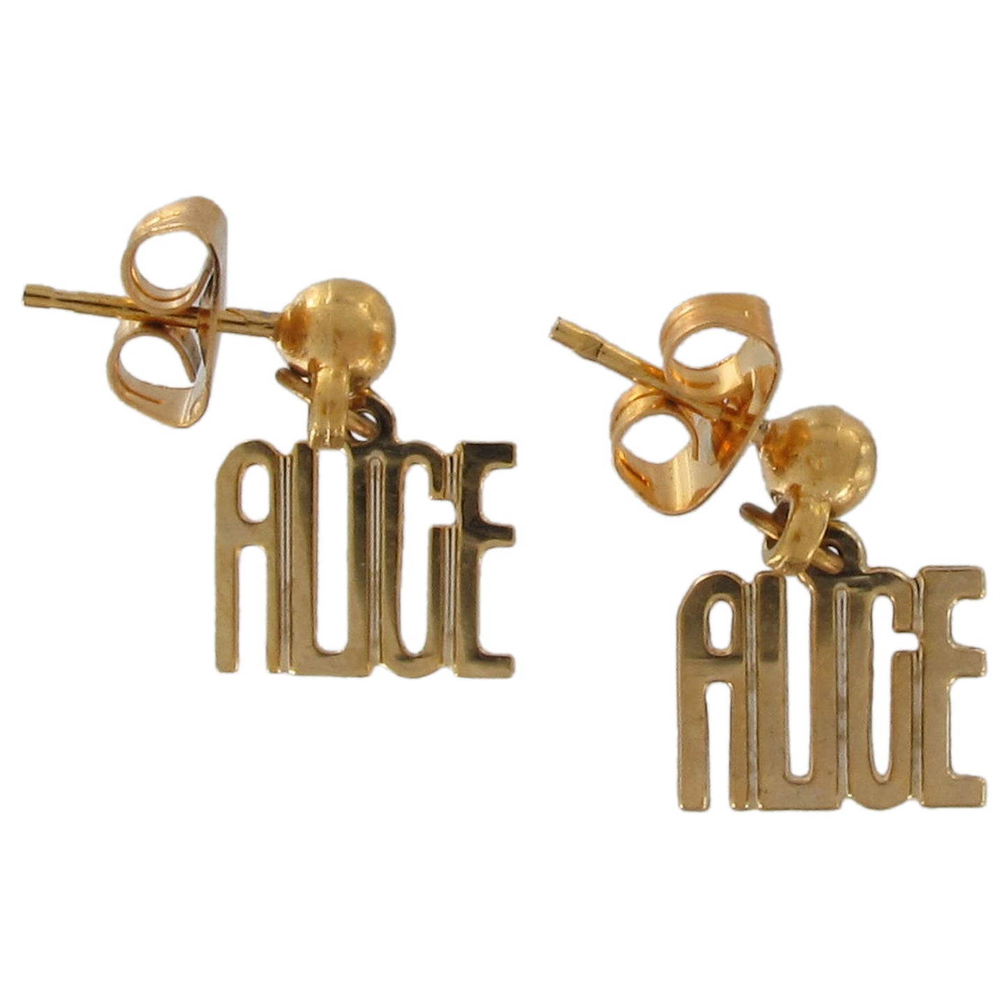 Vintage The Name Game Gold Tone Earrings - Alice