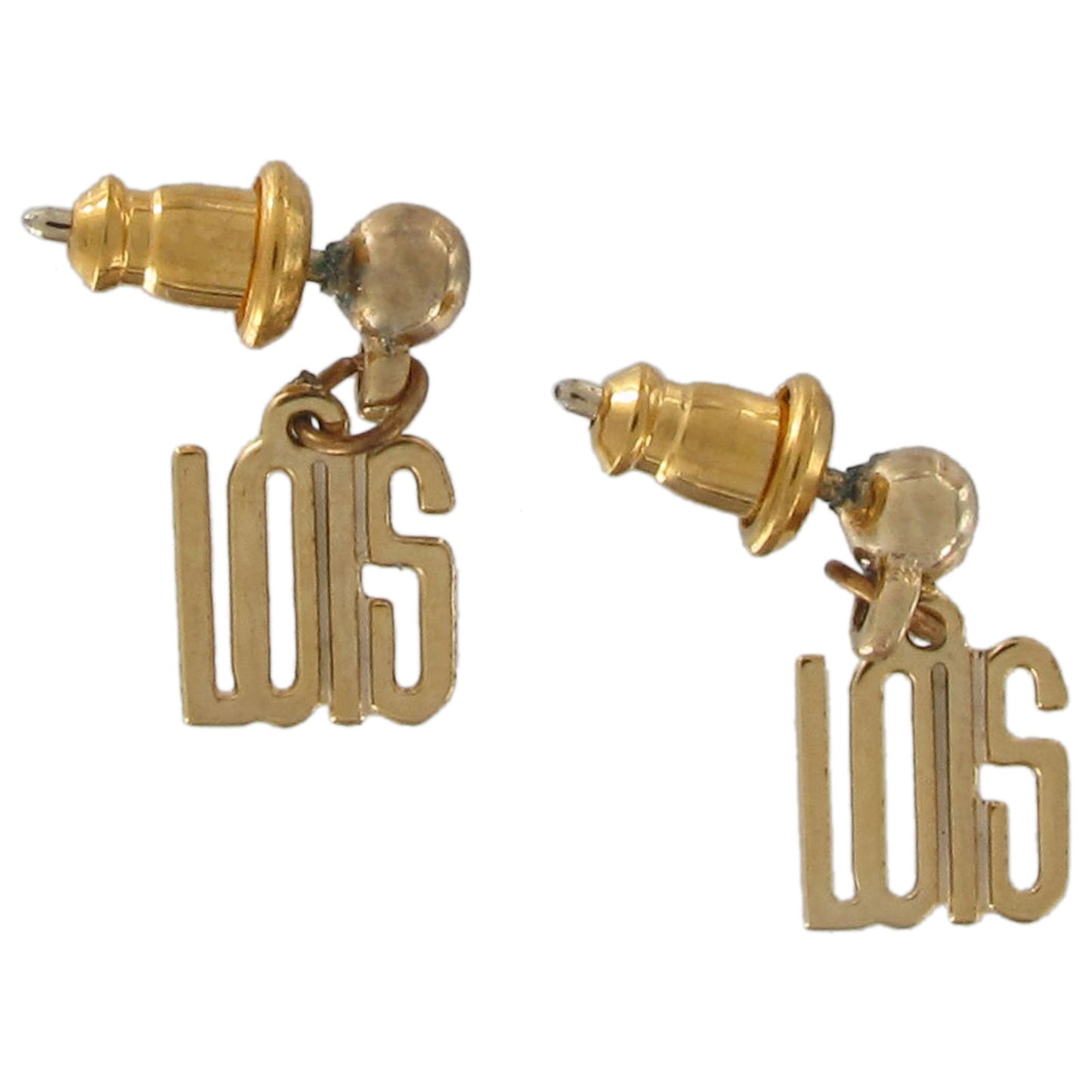Vintage The Name Game Gold Tone Earrings - Lois