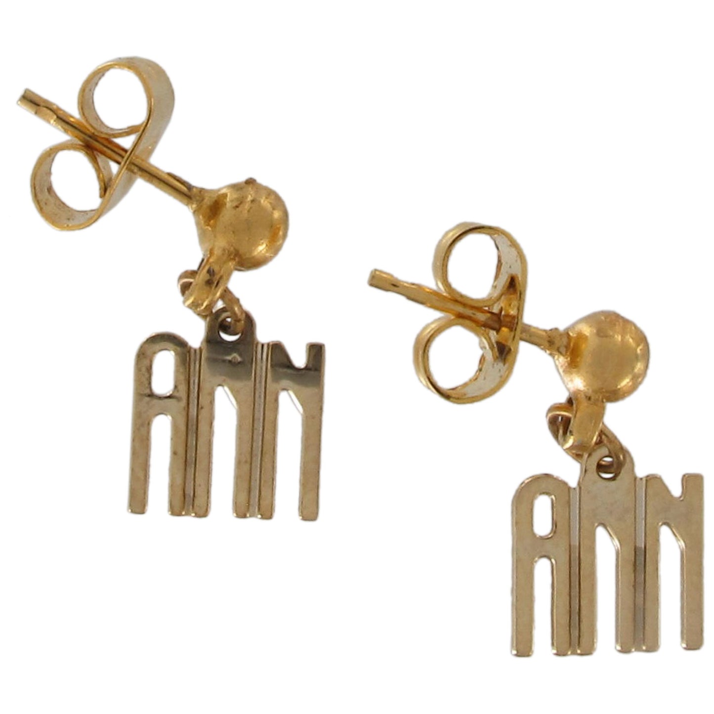 Vintage The Name Game Gold Tone Earrings - Ann