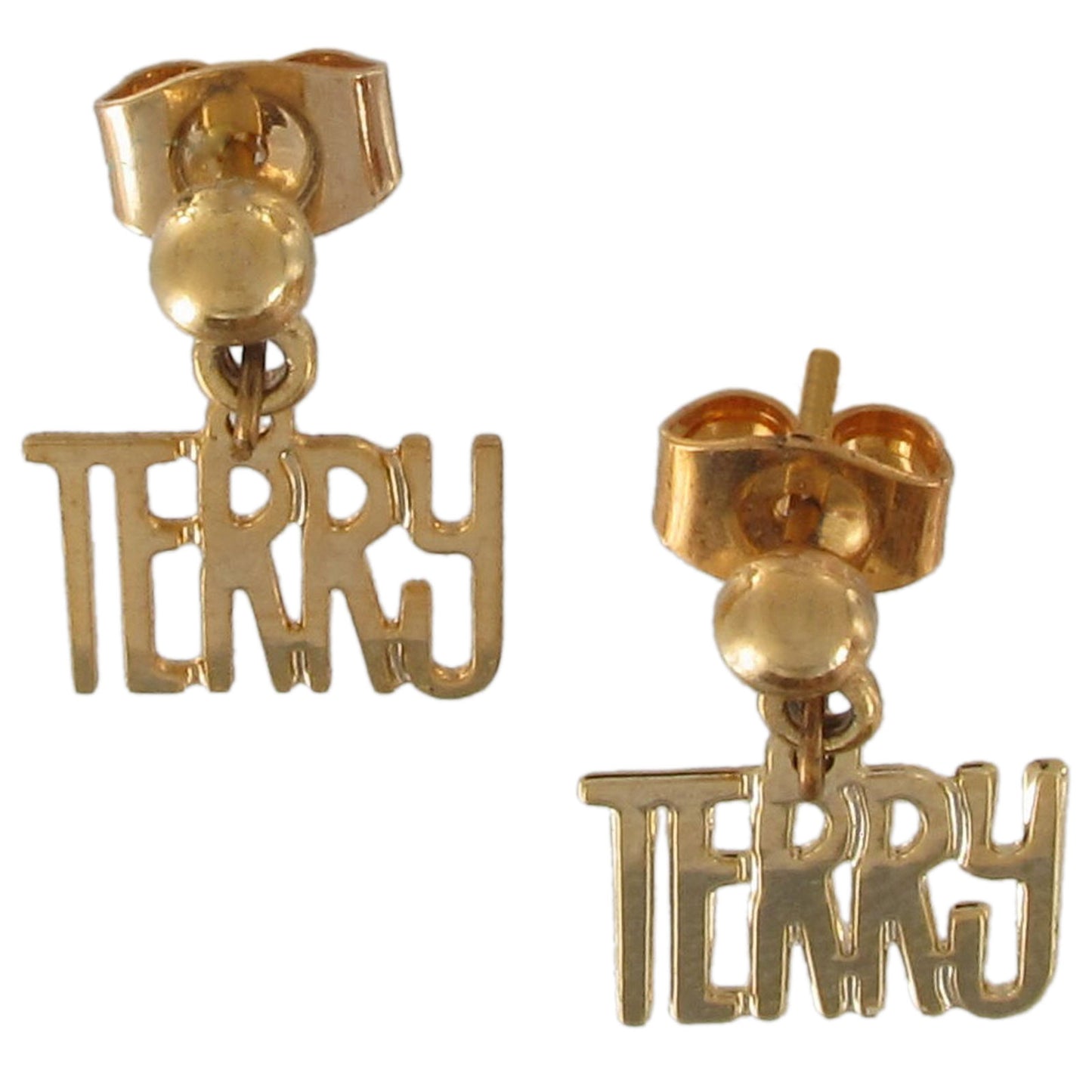 Vintage The Name Game Gold Tone Earrings - Terry