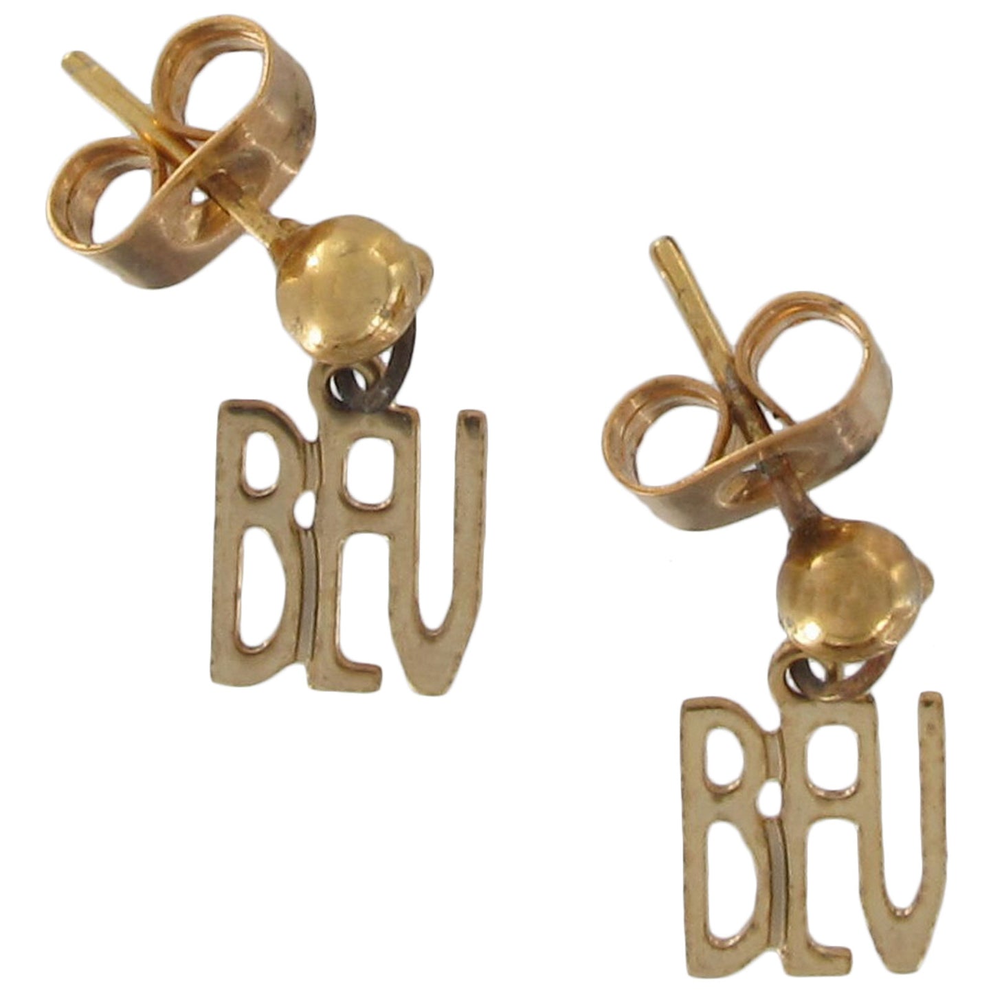 Vintage The Name Game Gold Tone Earrings - Bev