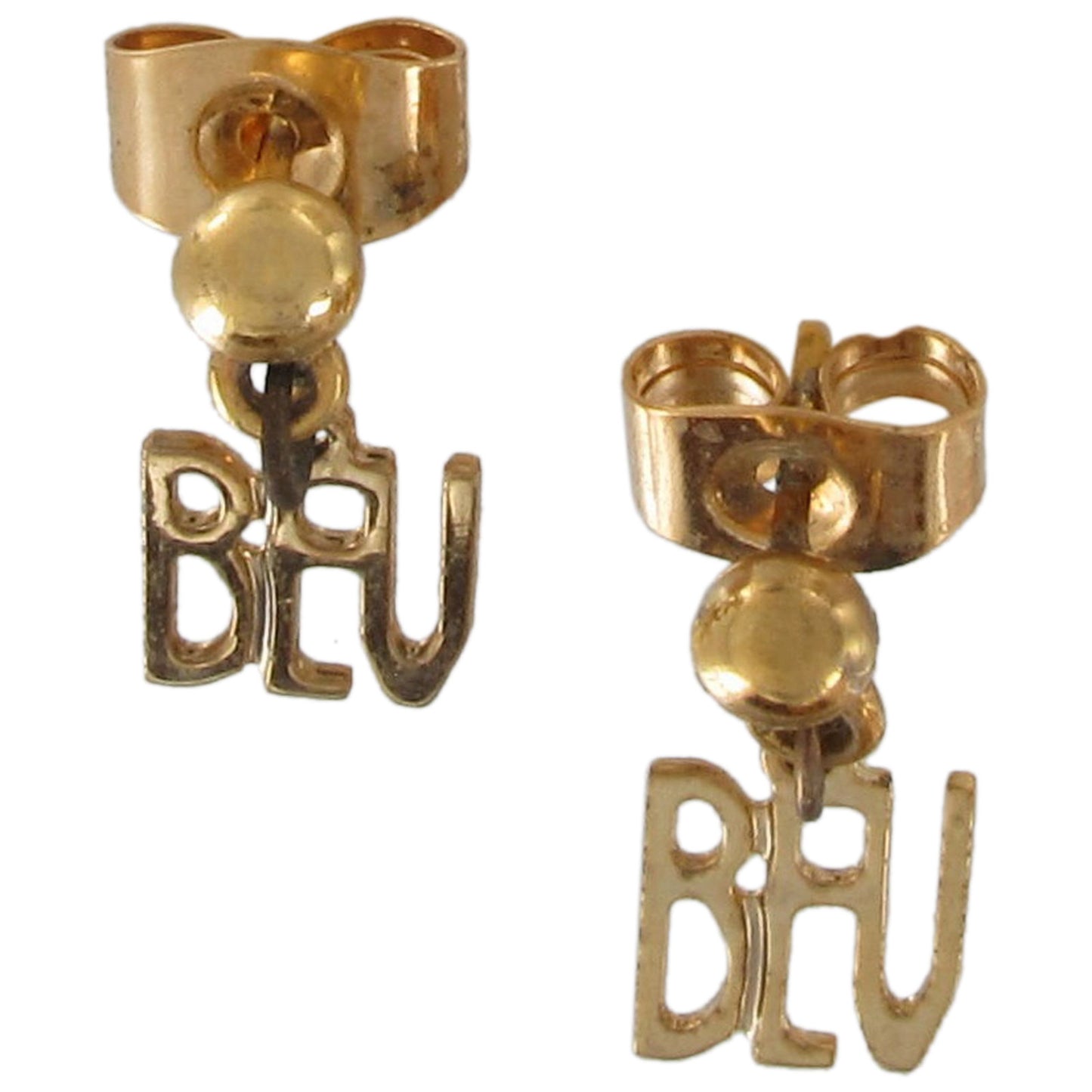 Vintage The Name Game Gold Tone Earrings - Bev