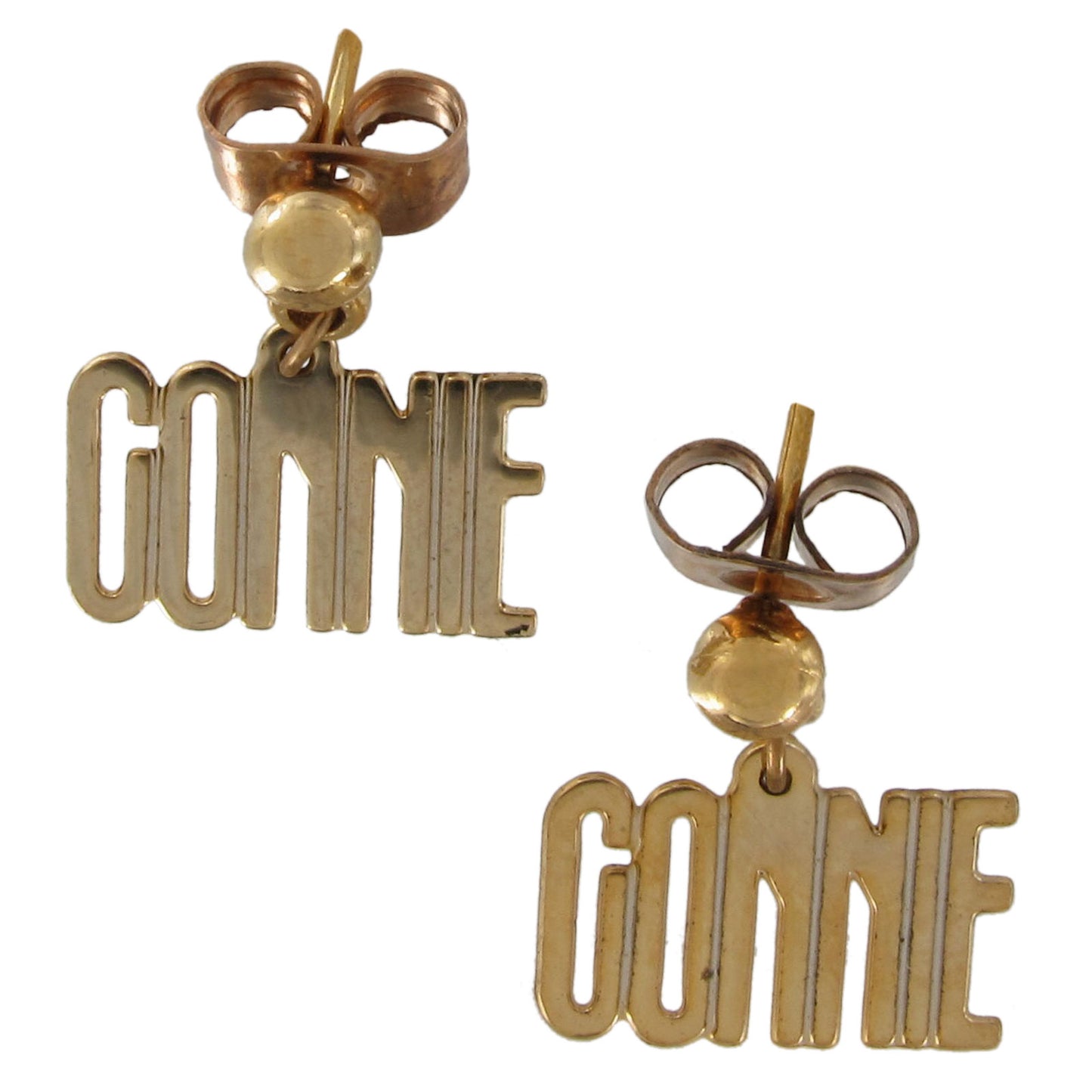 Vintage The Name Game Gold Tone Earrings - Connie