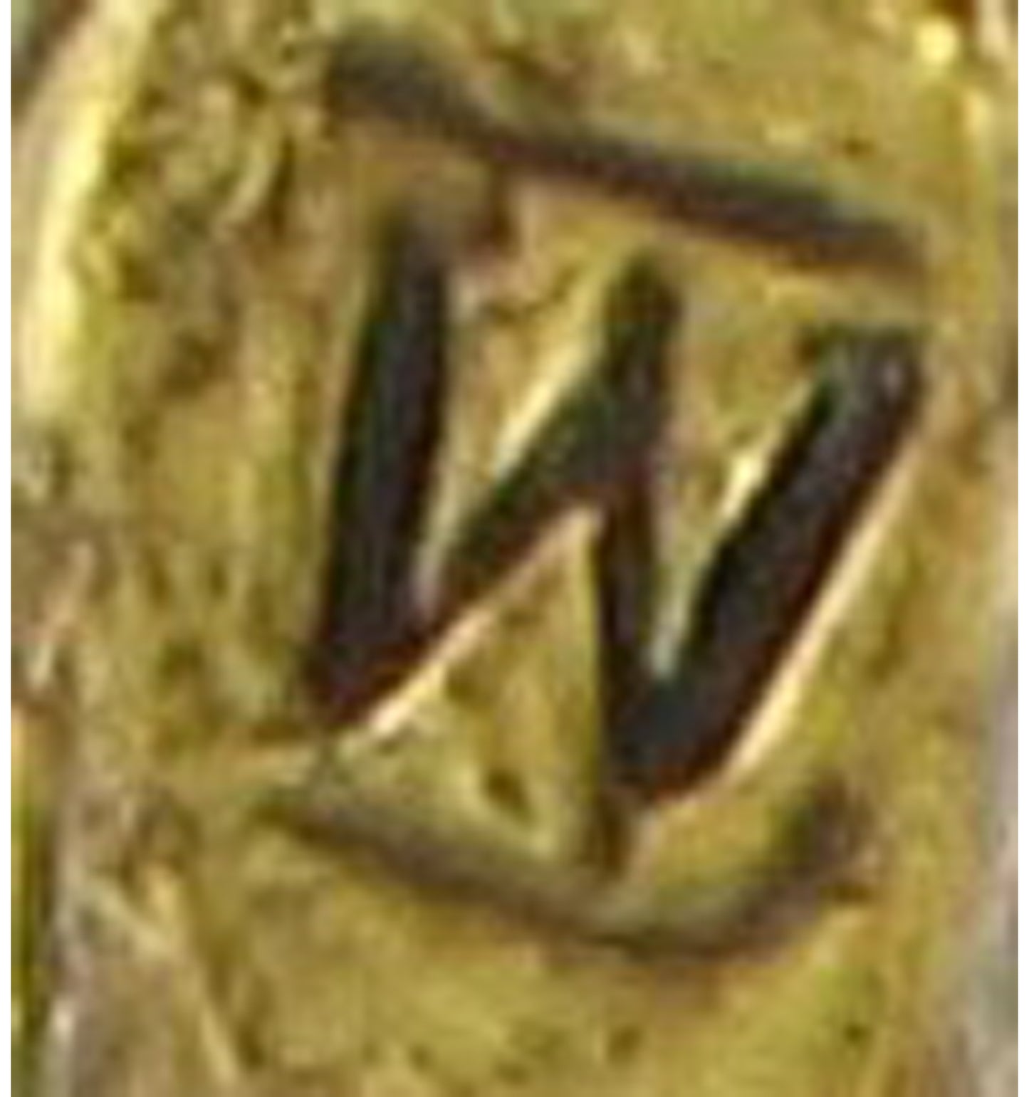 Large Big Script Cursive Gold Tone Rope Initial "V" Letter Pin Brooch 2 1/2"