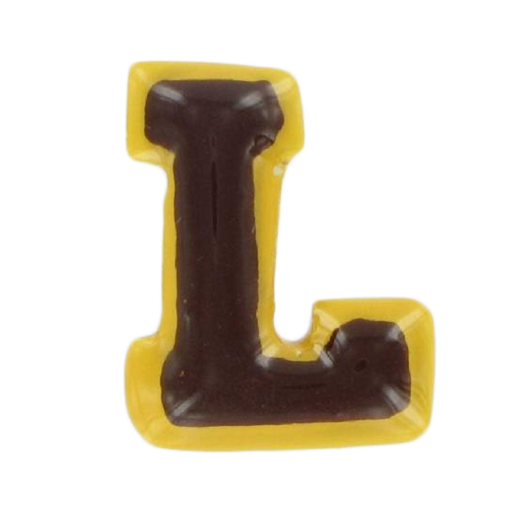 L Red Initial Lapel Tie Pin Brooch Alphabet Letter Ceramic Collegiate Varsity 1"