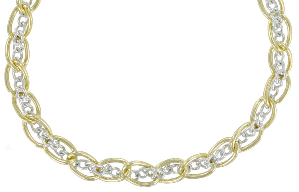 New Gold Silver Tone Chunky Chain Link Necklace 24"