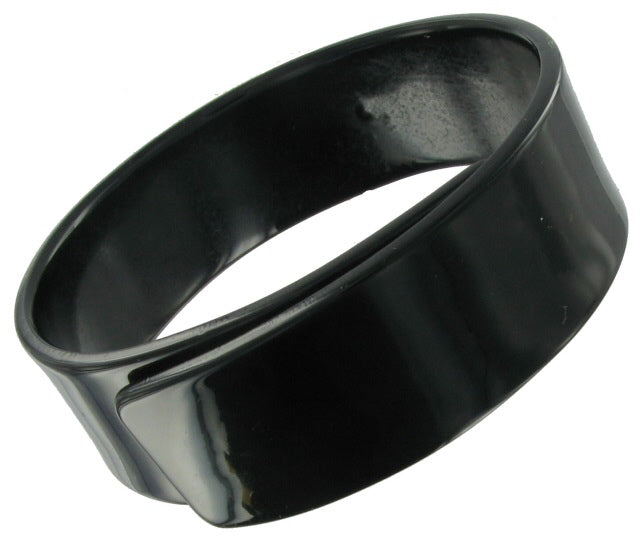 Vintage Black Celluloid Acetate Wrap Cuff Bracelet For Women One Size Fits All