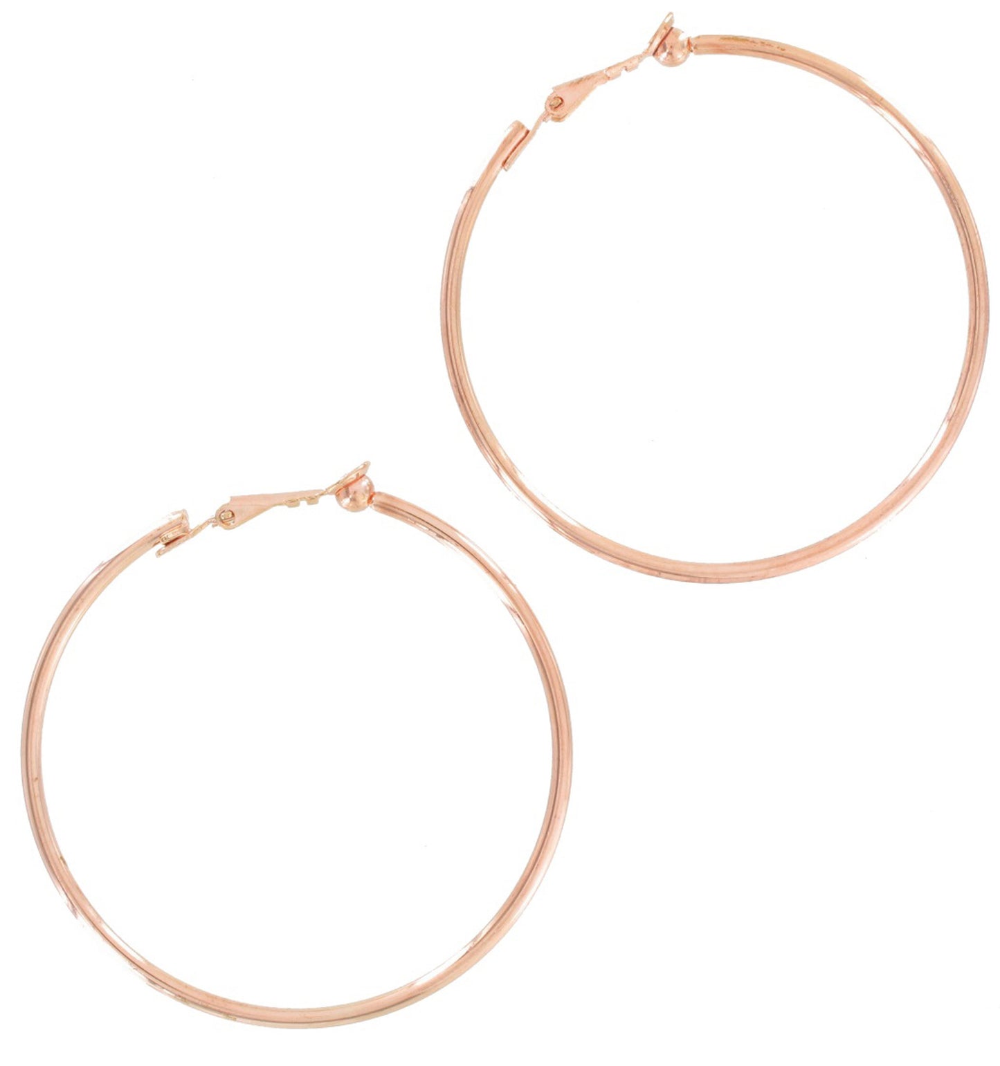 Ky & Co Rose Gold Tone Clip On Hoop Earrings USA Made 2"