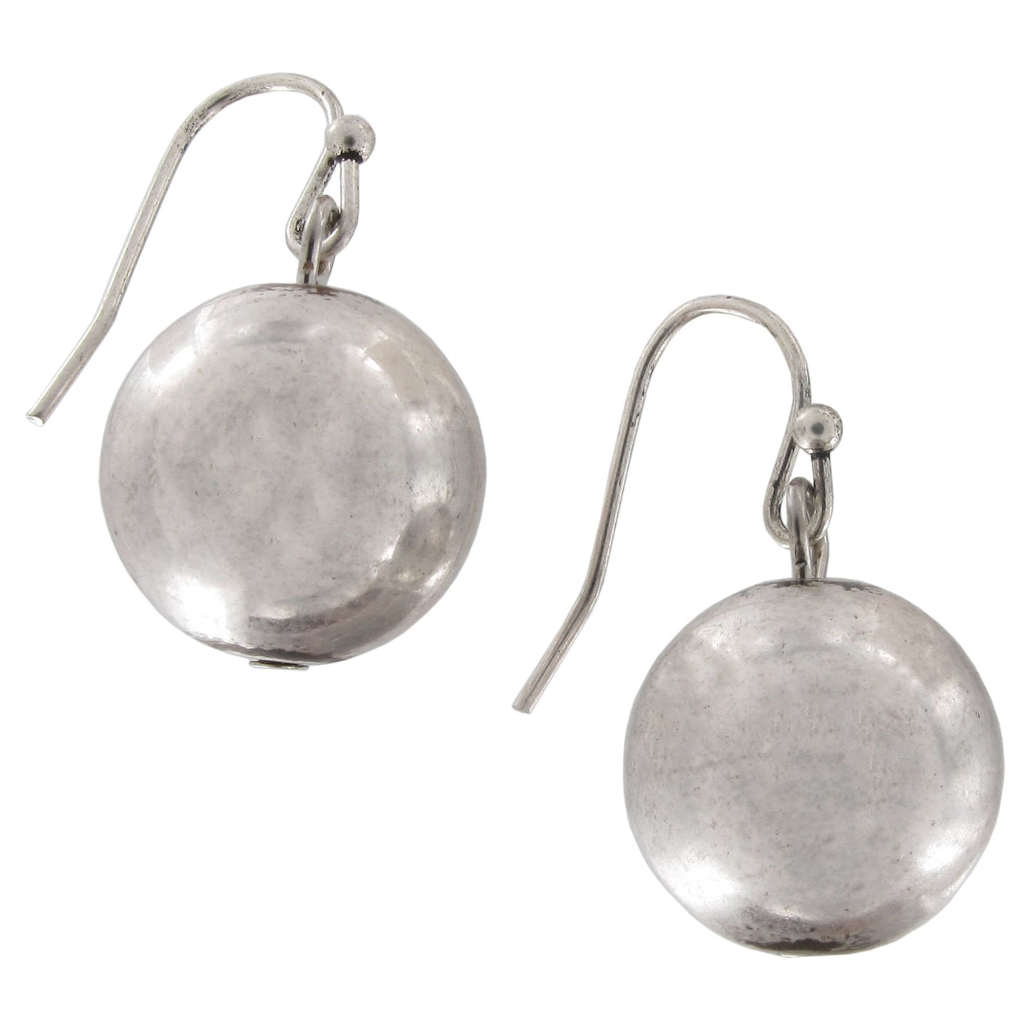 Dangle Pierced Earrings 1/2" + Statement Silver Tone Beaded Necklace 23" Set