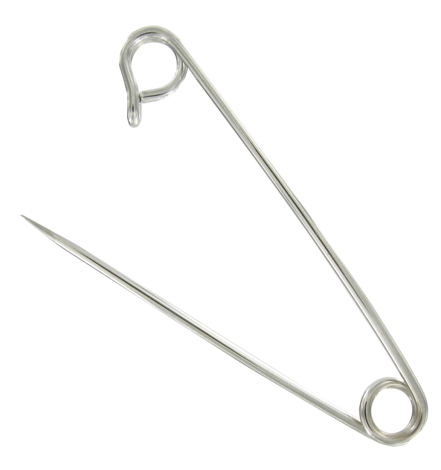 Ky & Co Made in USA Safety Pin Brooch Feminist Women Symbol End Silver Tone  2"
