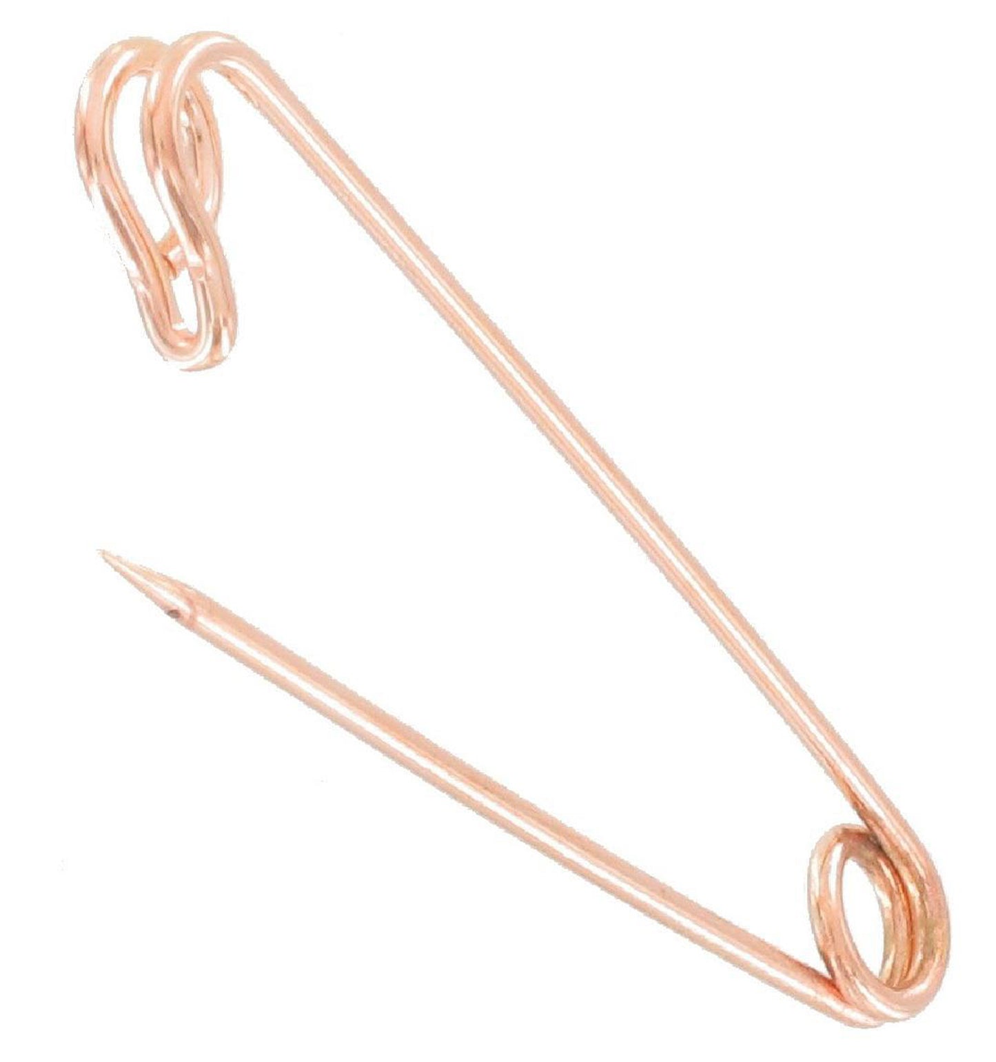 USA Rose Gold Tone Safety Pin Brooch Nautical Anchor Charm Fashion Jewelry 2"