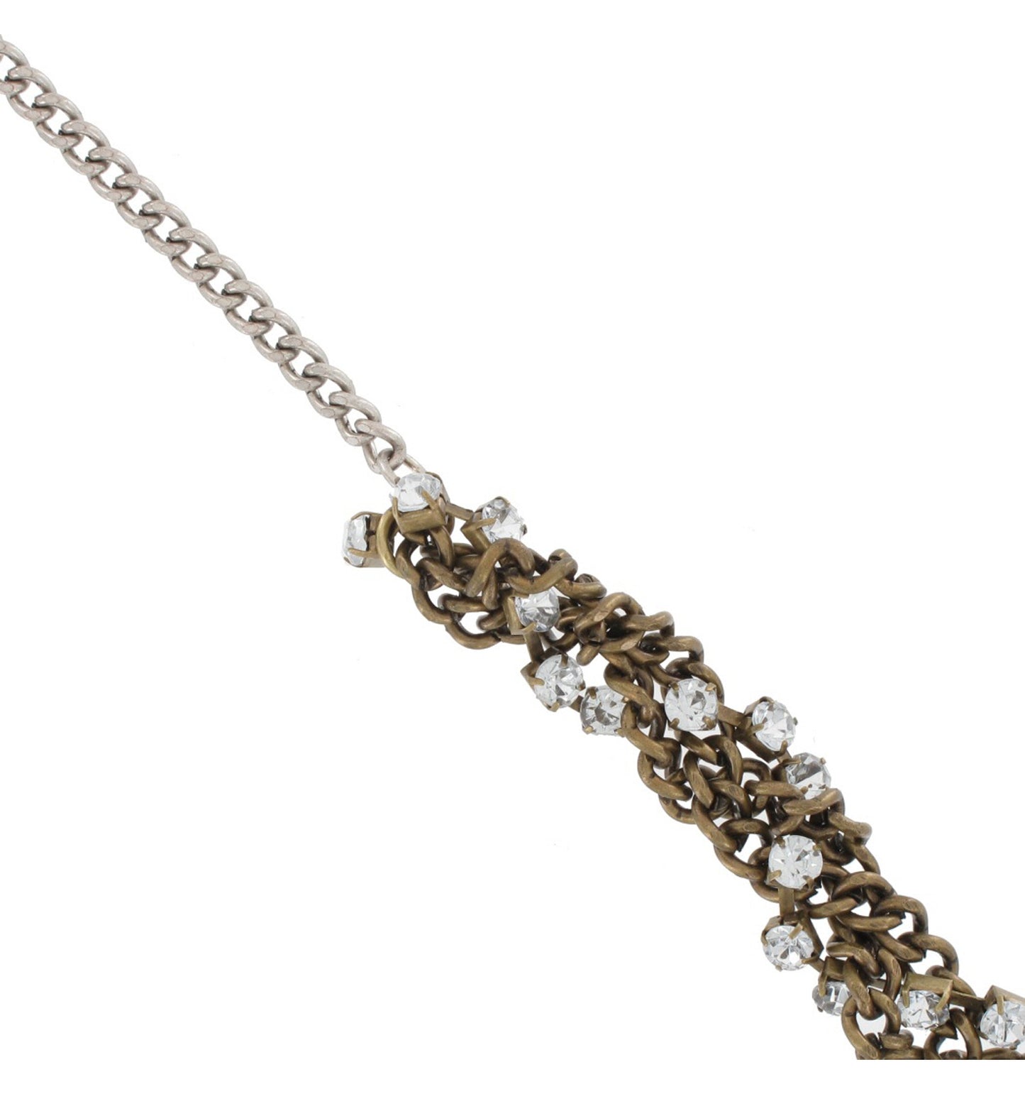Necklace Chain New Gold Tone Rhinestone Multistrand Long 30"