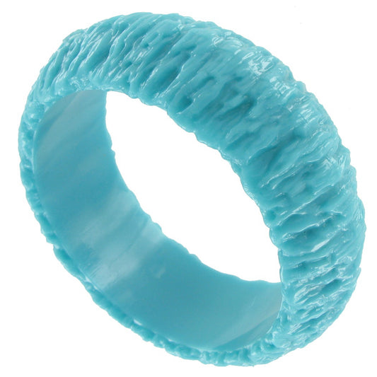 1980s Party Light Blue Textured Bulky Bracelet Bangle For Women - Standard Size
