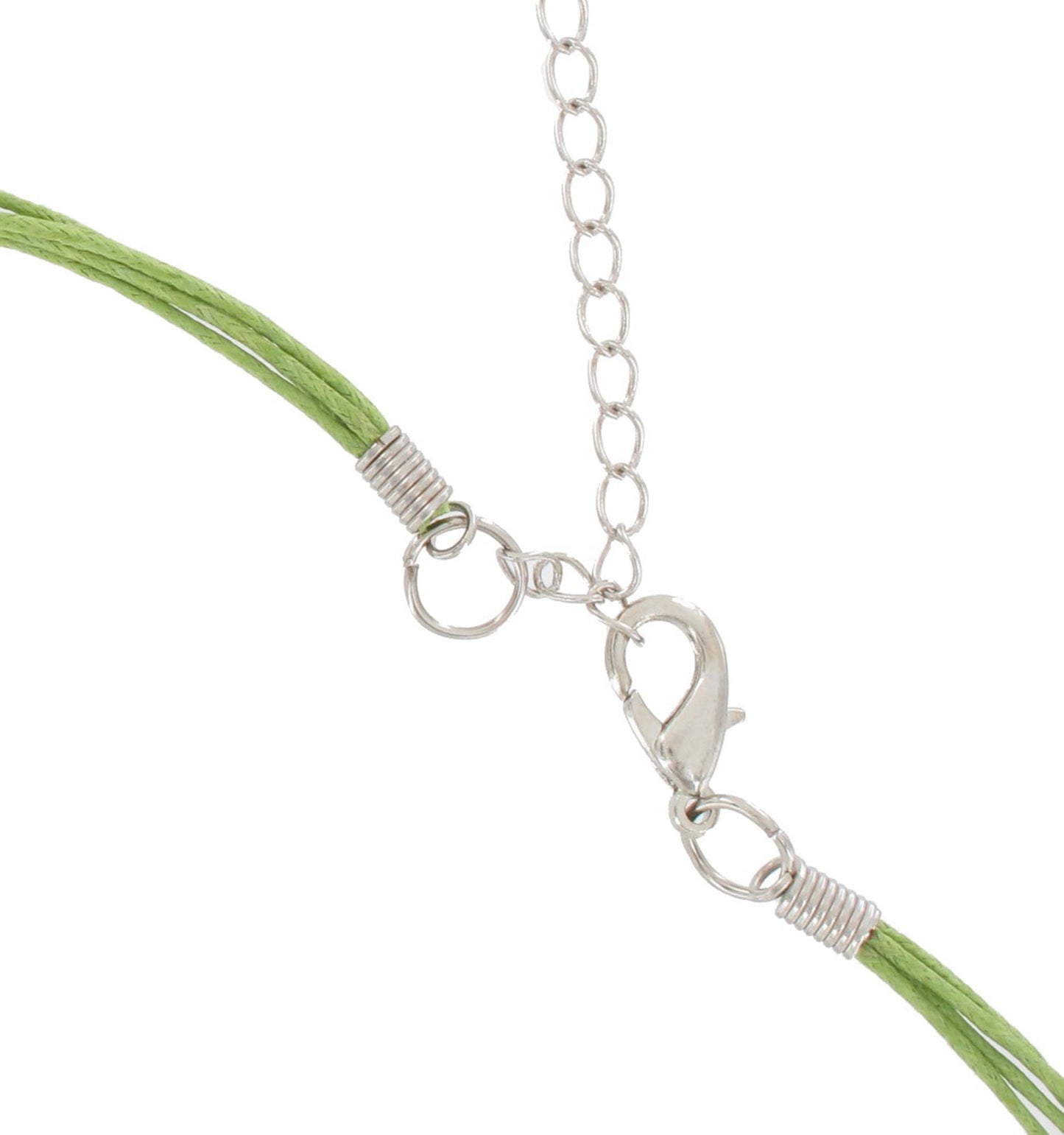 Green Fringe Mother of Pearl Multistrand Cord Pendant Necklace 17-19"