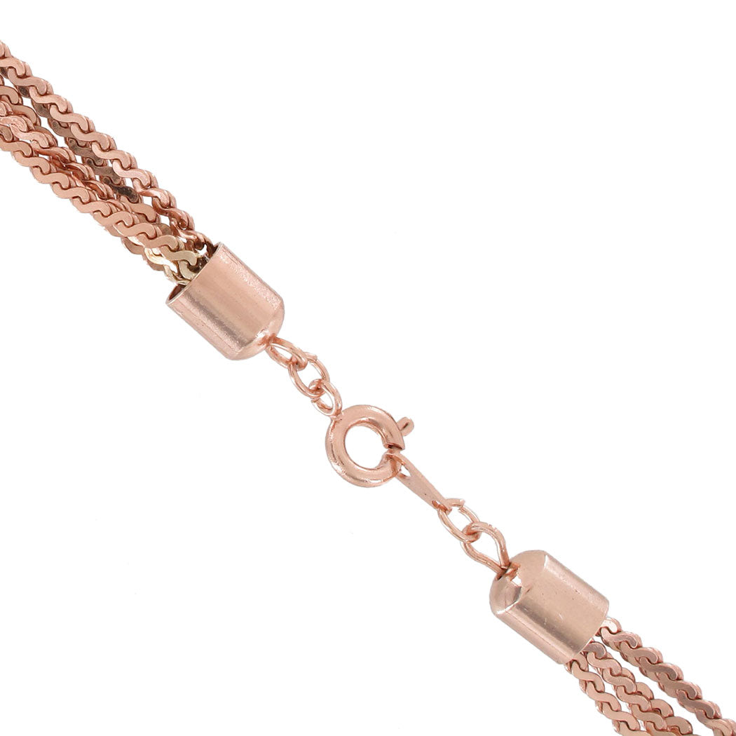 Ky & Co Made in USA Five Strand Serpentine Chain Necklace 24" - Rose Gold Tone
