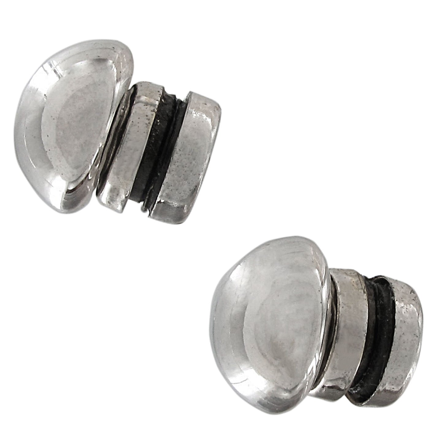 Eisenberg Ice Magnetic Clip On Earrings Silver Tone 10mm Ball Marble Button