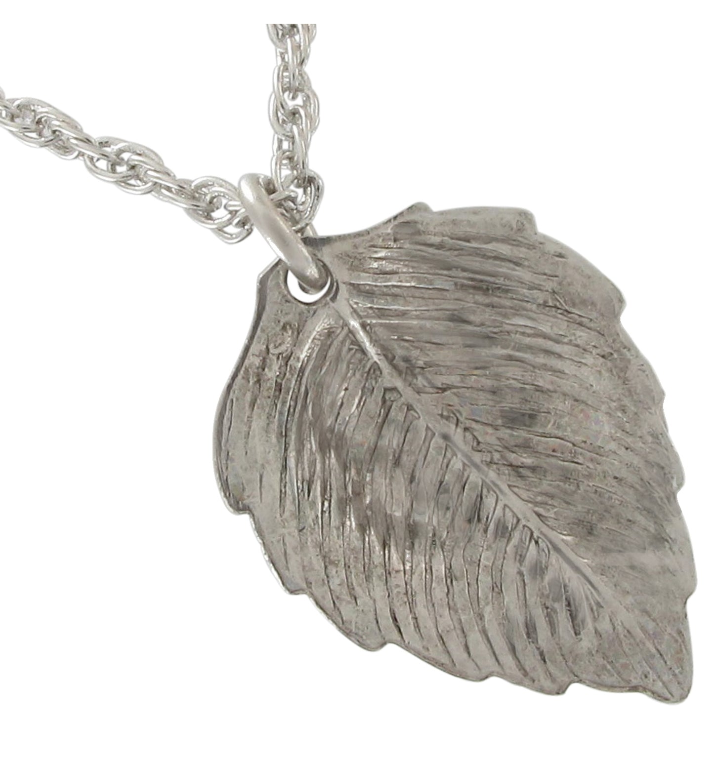 Ky & Co Silver Tone Leaf Dangle Pierced Earrings Pendant Necklace Jewelry Set