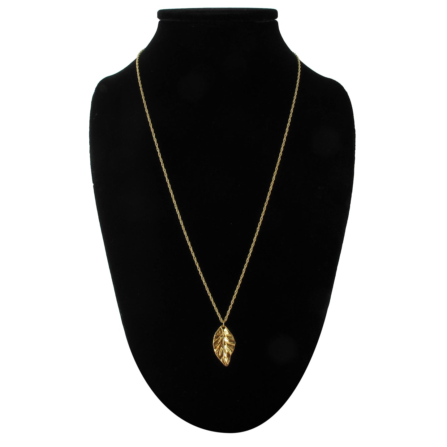 Ky & Co Gold Tone Leaf Dangle Pierced Earrings Pendant Necklace Jewelry Set