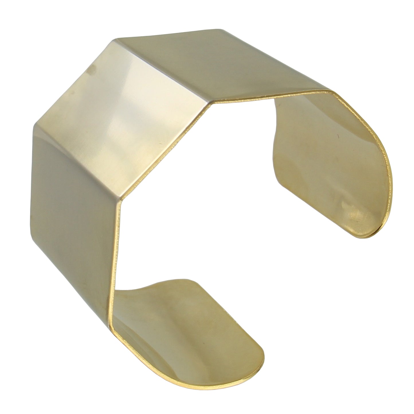 Ky & Co Satin Gold Tone Geometric Metallic Cuff Bracelet USA Made Nickel Free