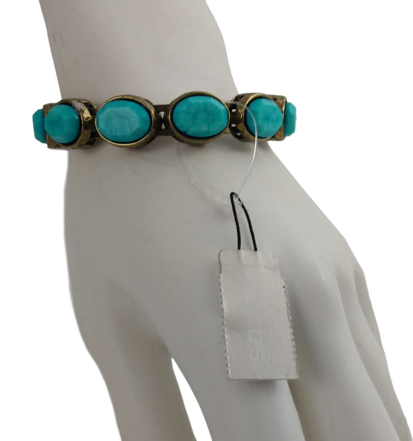 Chicos Lindy Turquoise Color Studded Magnetic Bangle Bracelet MSRP $29