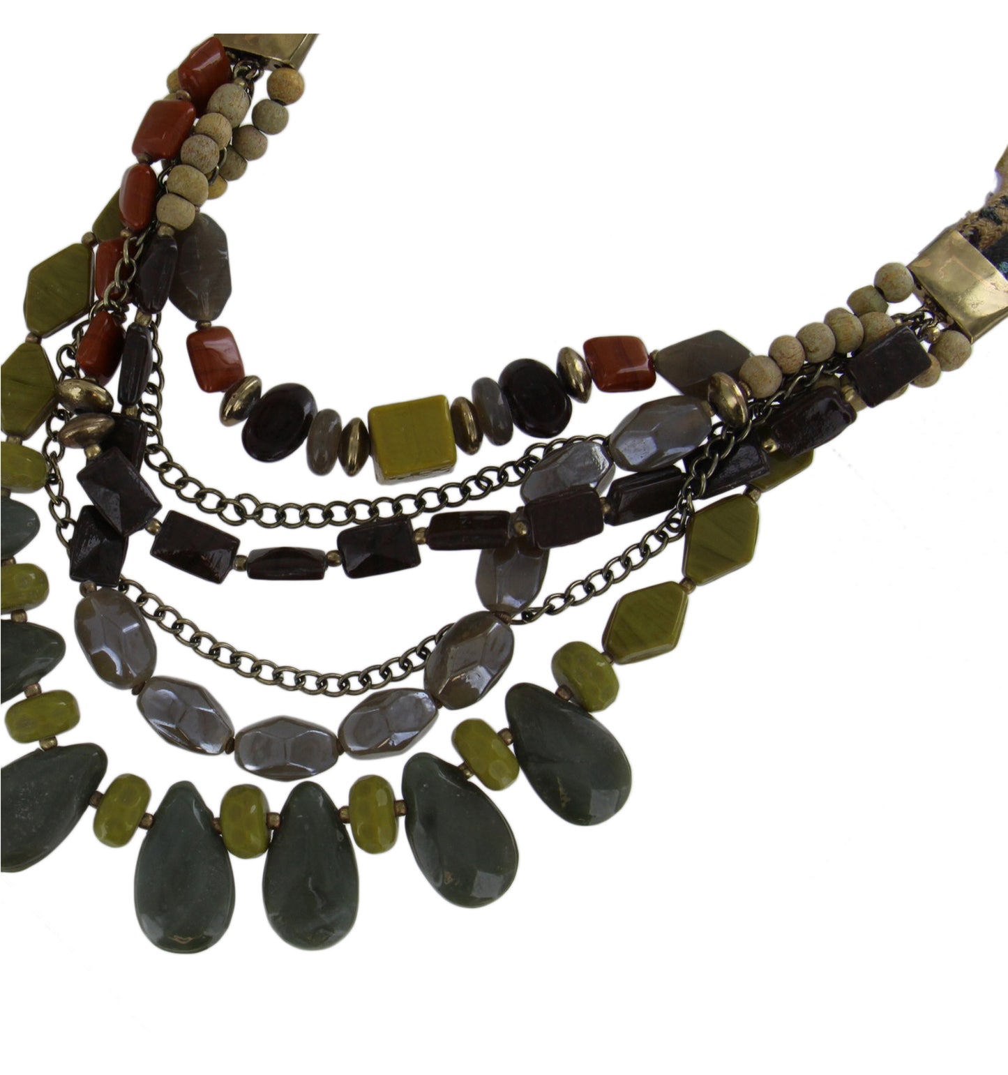 Ben Amun Multicolor Multi Strand Chain Cord Beaded Necklace For Women 34"