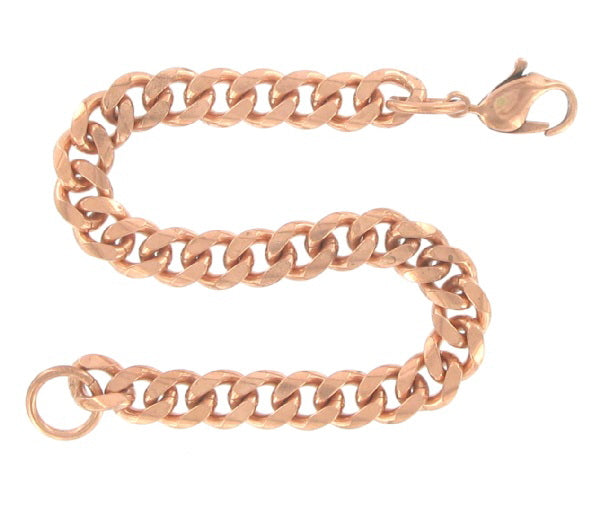 Copper Chunky Thick Curb Link Chain Bracelet Mens Fashion Jewelry 8.5"