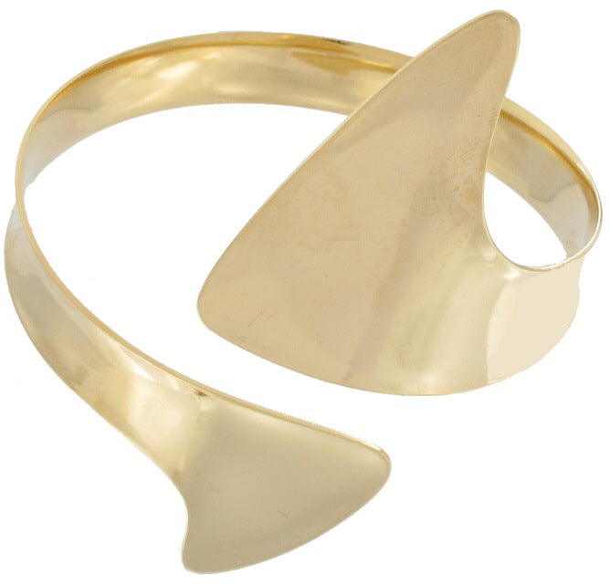 Kim Craftsmen Gold Tone  Arm Cuff Bracelet Structural Chunky Ladies Size